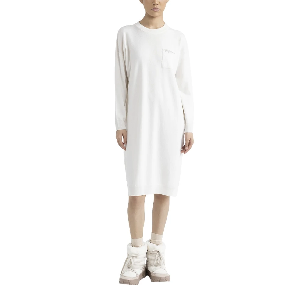 PESERICO Wol zijde en kasjmier jurk White Dames