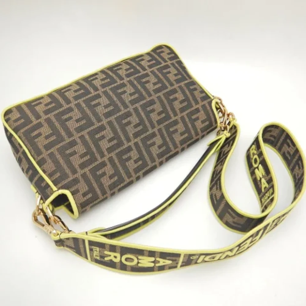 Fendi Vintage Pre-owned Canvas shoulder-bags Yellow Dames