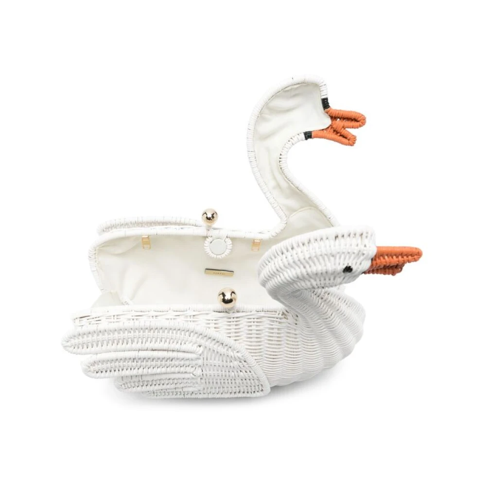 Serpui Witte Kiss-Lock Schoudertas White Dames