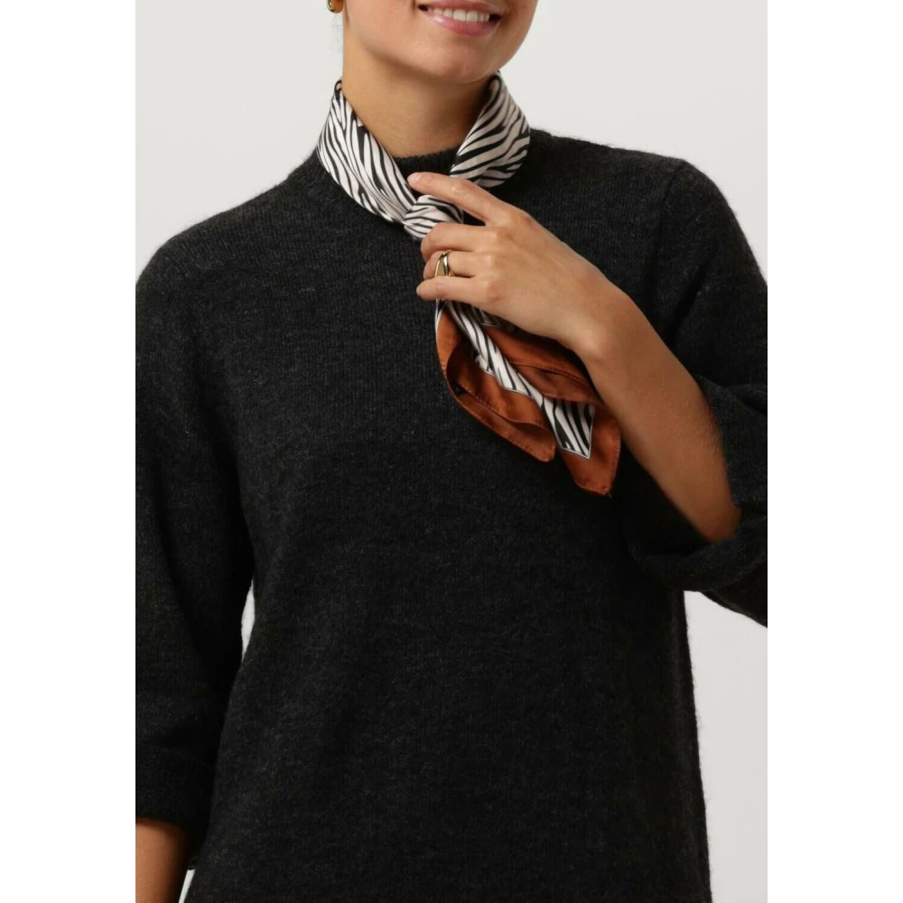 Object Winter Gebreide Jurk O-hals Black Dames