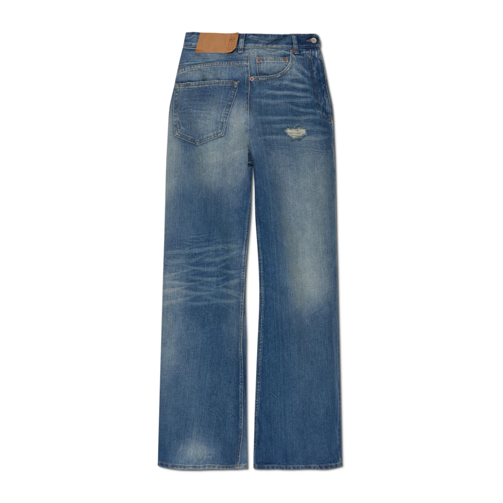 MM6 Maison Margiela Wijde broek Blue Dames