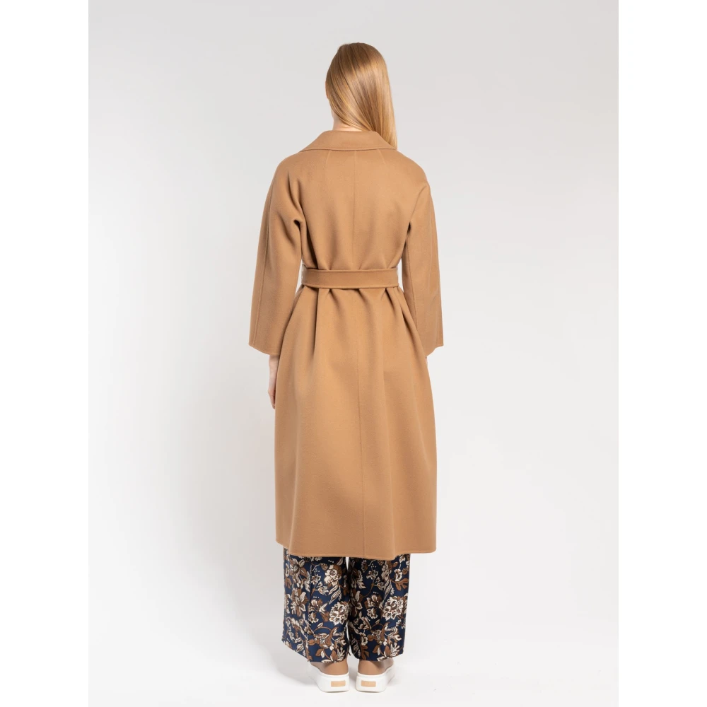 Max Mara Lange wollen jas met kimonomouwen Beige Dames