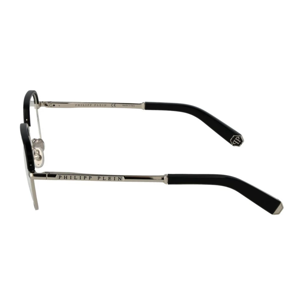 Philipp Plein Heren Zwart Metalen Browline Optische Frames Black Heren