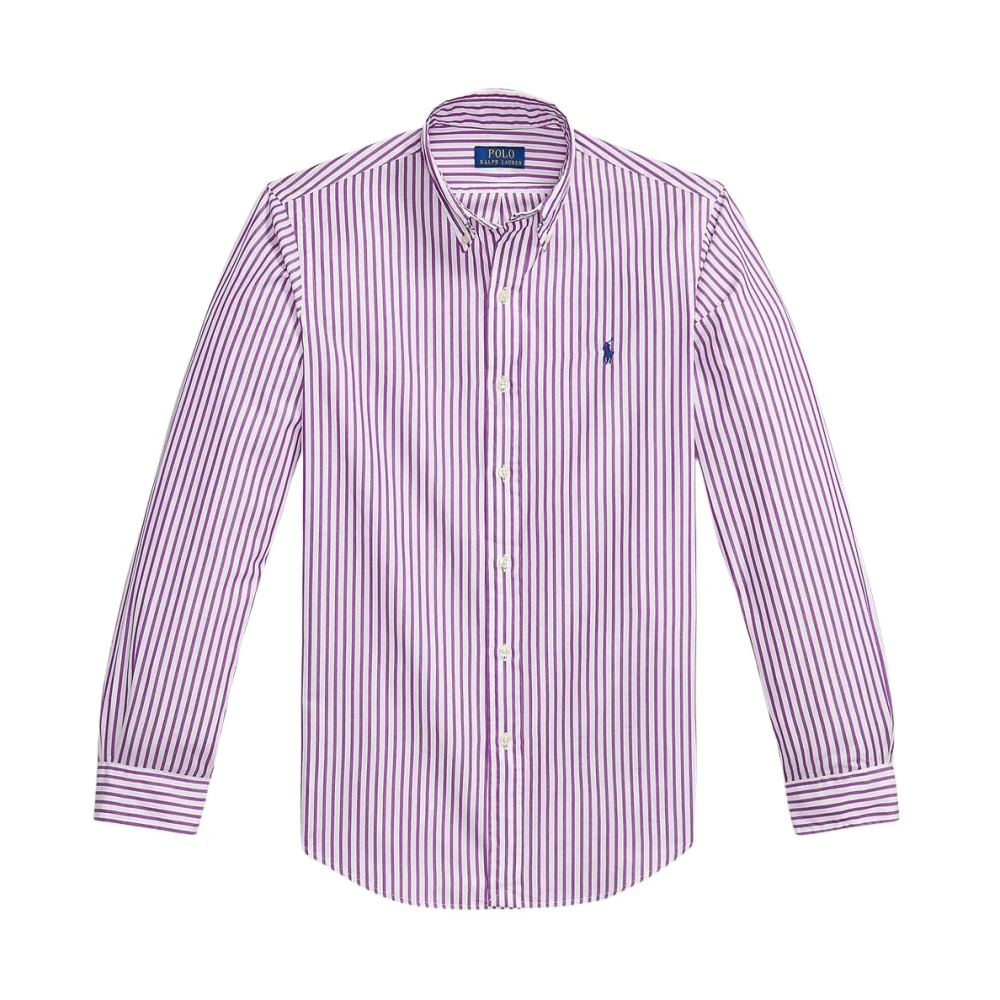 Polo Ralph Lauren Men's Purple Formal Shirts, Xs, Striped Broadcloth Shirt