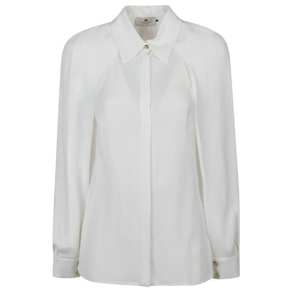 Elisabetta Franchi Blouse met cape-mouwen en ketting Beige Dames