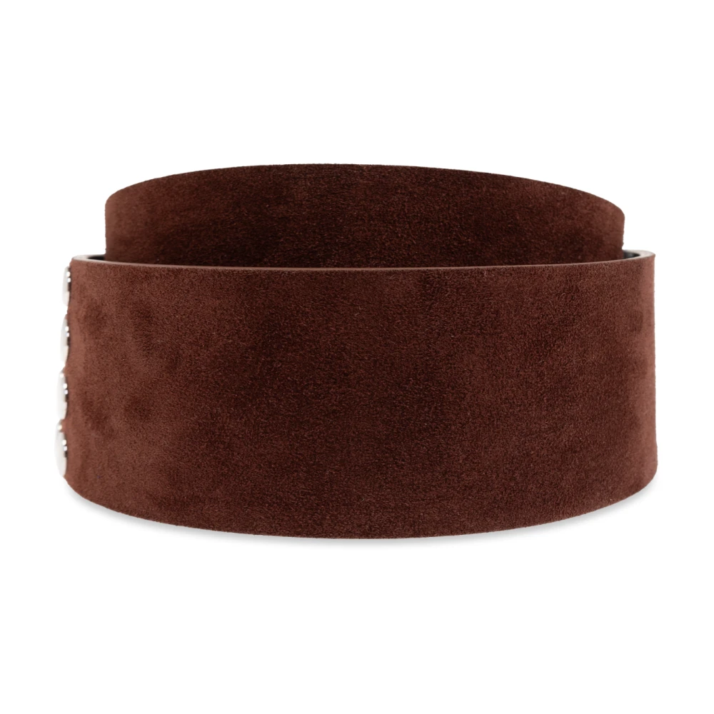 The Attico Leren riem Brown Dames