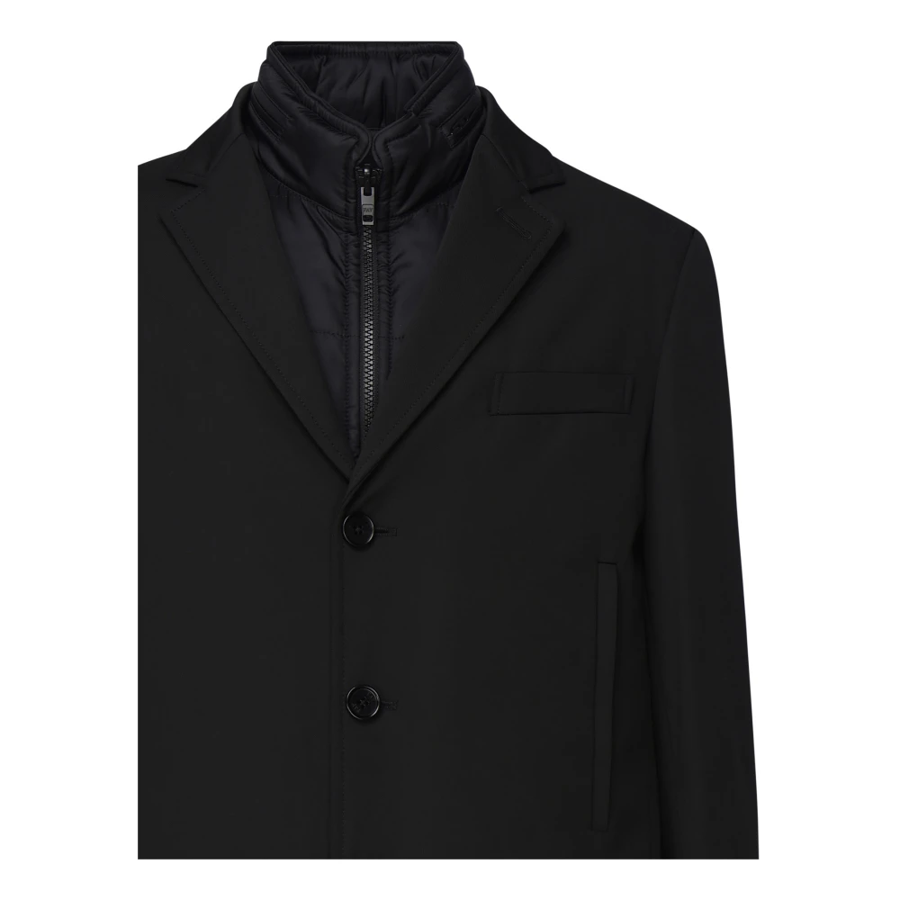 Fay Zwarte Stretchjas Black Heren