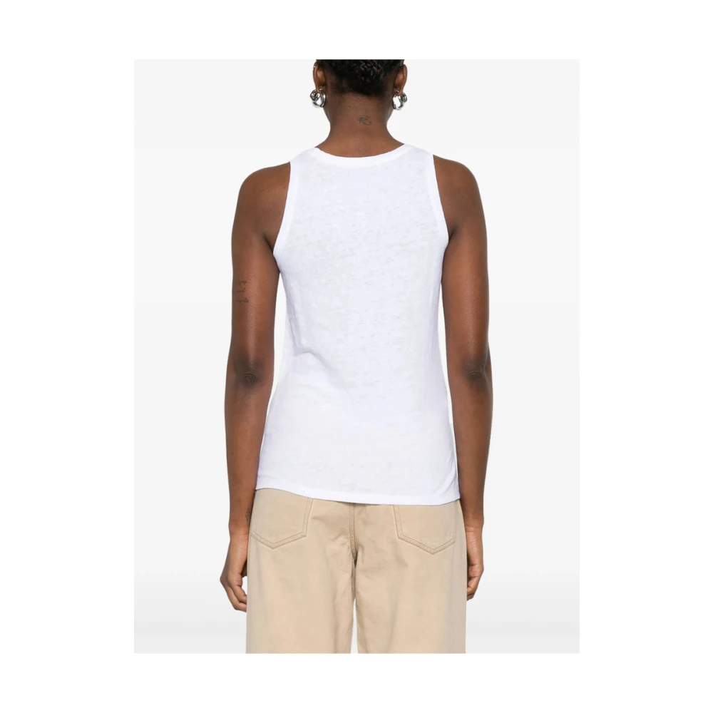 majestic filatures Witte Mouwloze Racerback T-shirt White Dames
