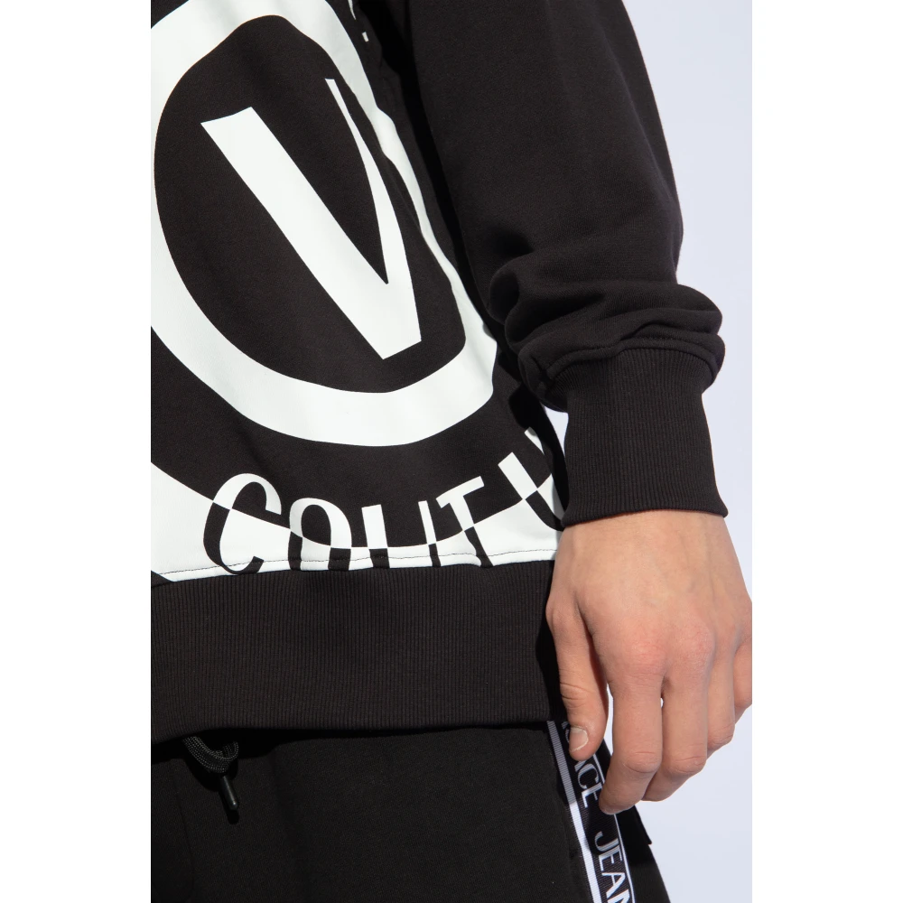 Versace Jeans Couture Hoodie met logo-print Black Heren