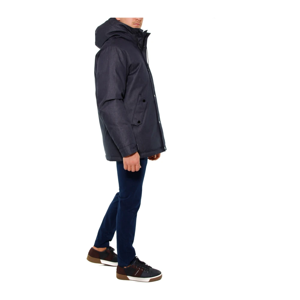 Roy Roger's Blauwe Denim Puffer Parka Blue Heren
