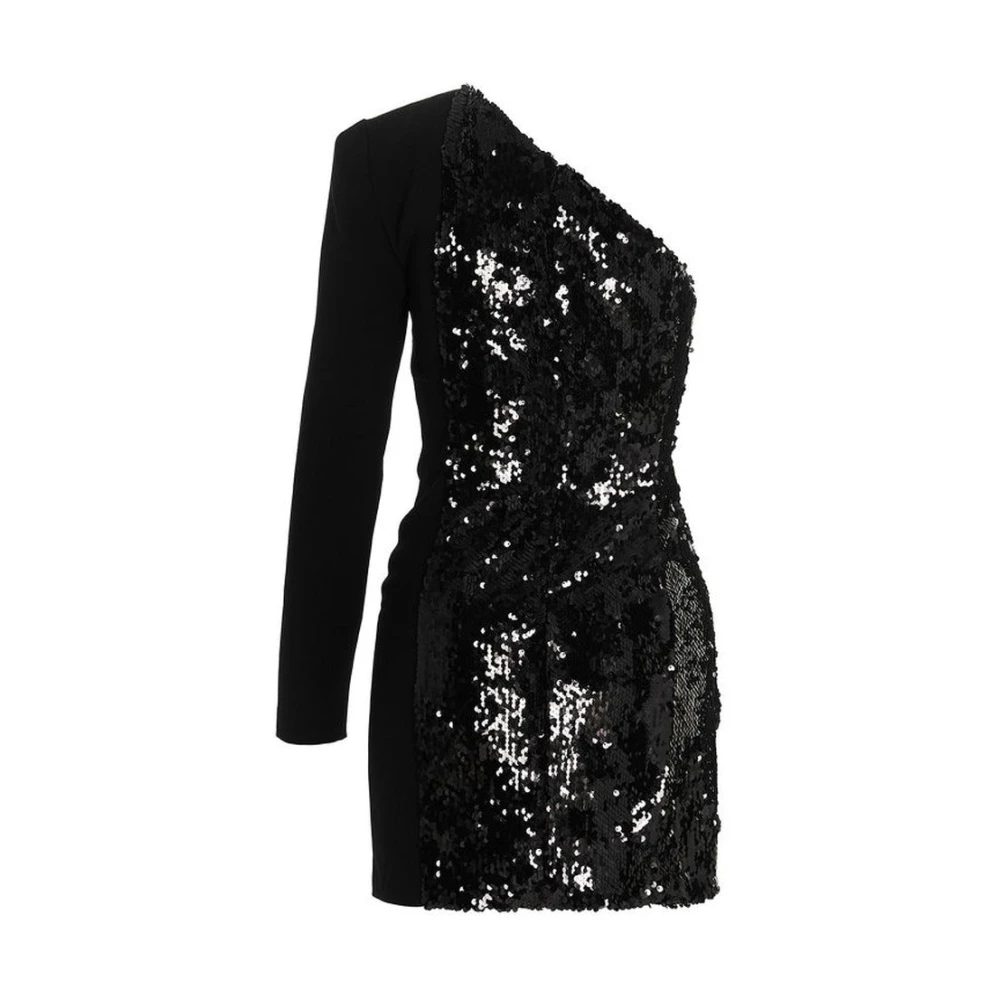Pinko Een schouder pailletten feestjurk Black Dames