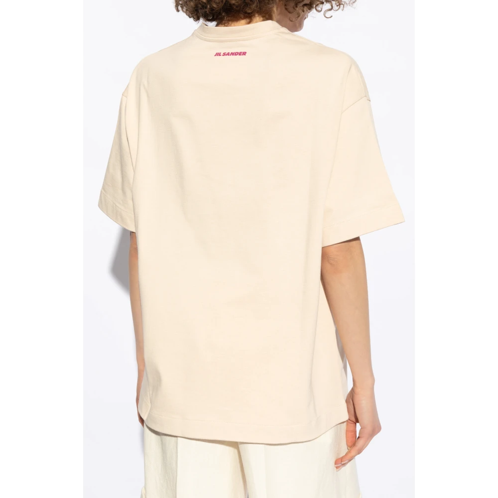 Jil Sander Bedrukt T-shirt Beige Dames