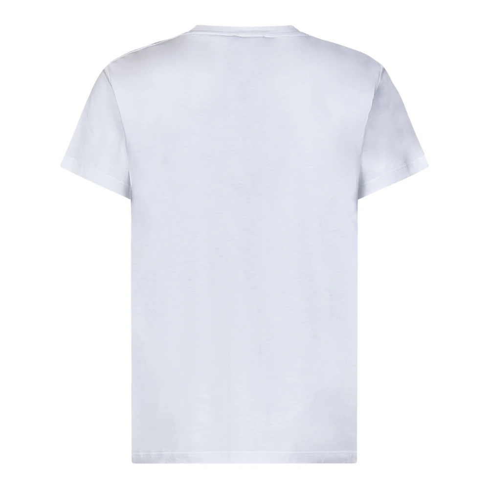 Balmain Wit Palmboom Logo T-Shirt White Heren