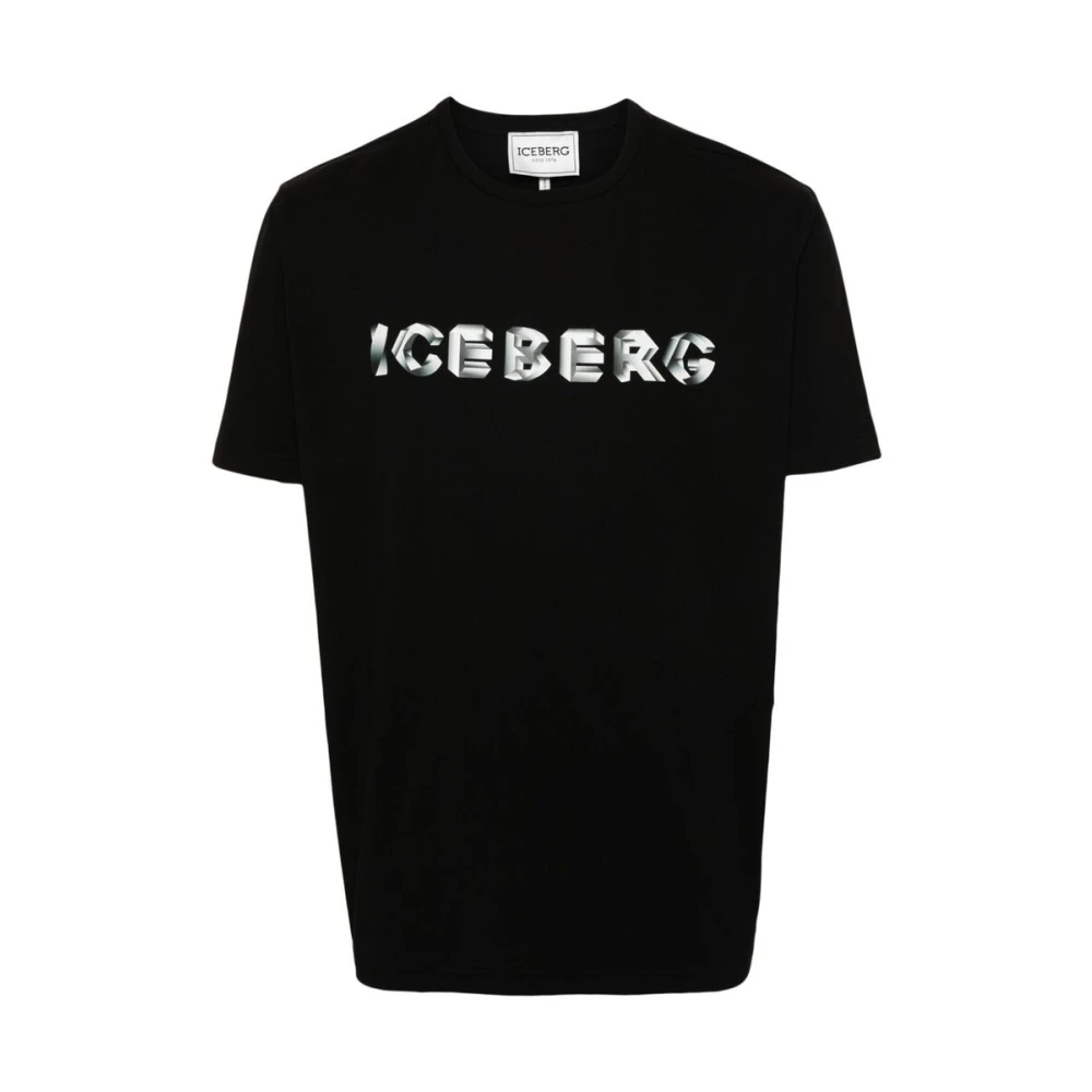 Iceberg T-shirt met logo print Black Heren