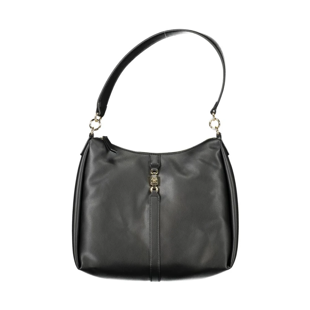 Tommy Hilfiger Zwarte Polyester Schoudertas met Rits Black Dames
