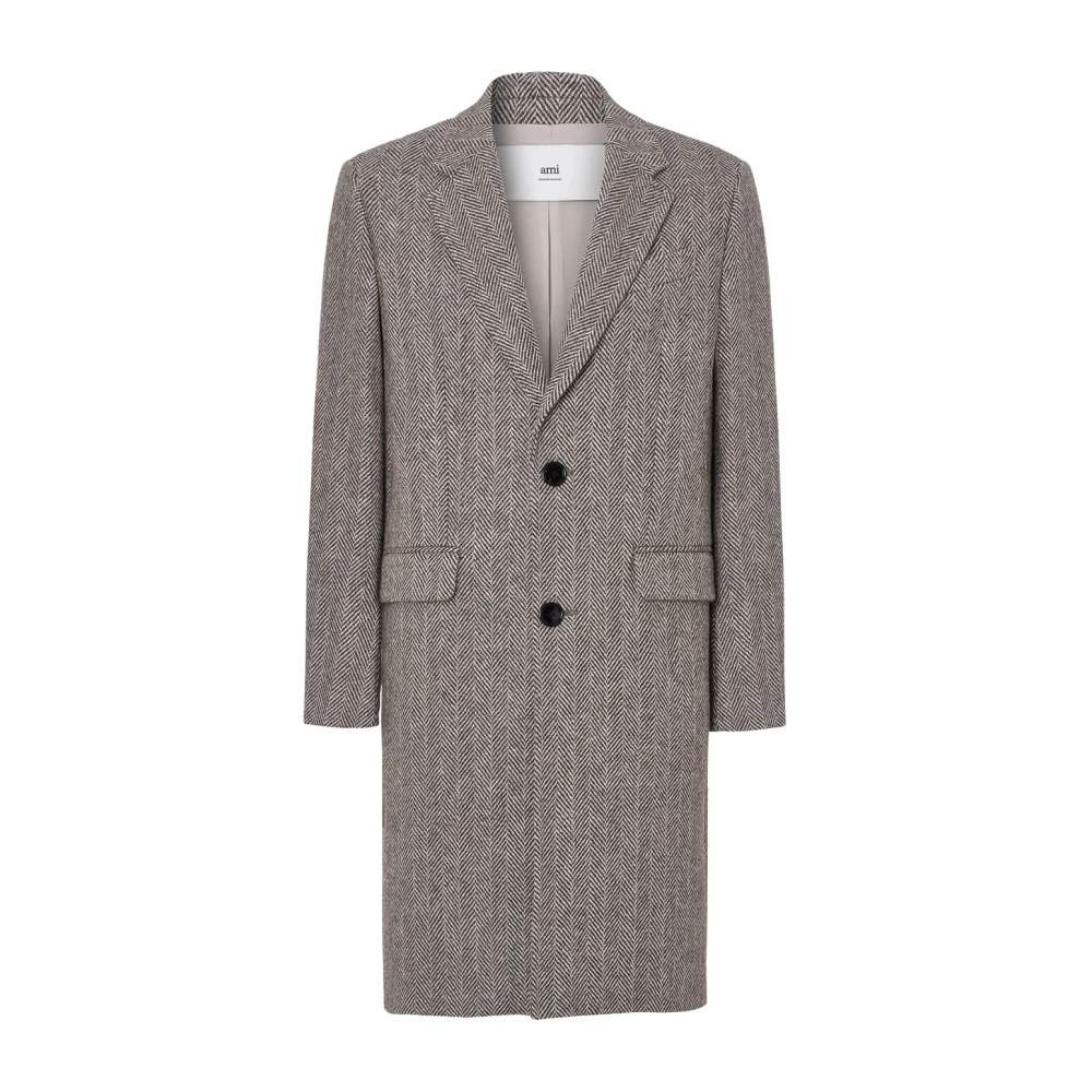 Coats > Single-Breasted Coats - - Ami Paris - Modalova