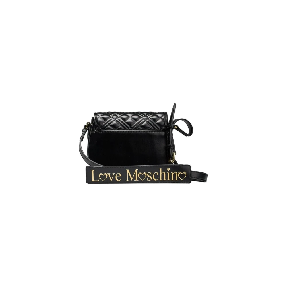 Love Moschino Schoudertas met logodetails Black Dames