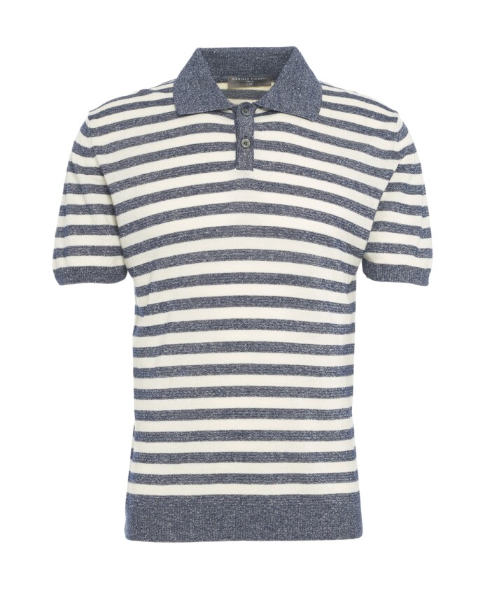 polo-raye-bleu-manches-courtes