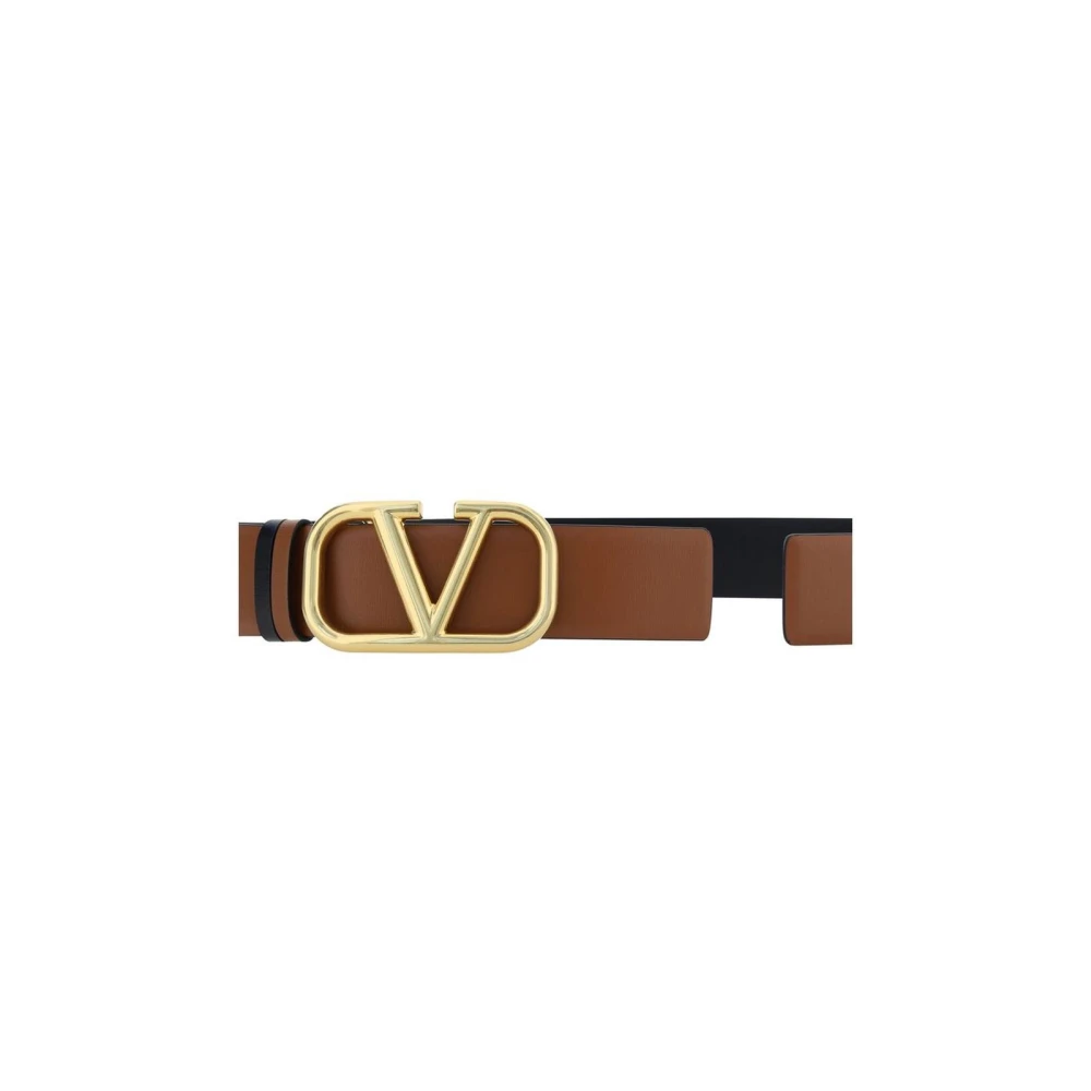 Valentino Garavani Iconische VLogo Leren Riem Model Brown Dames