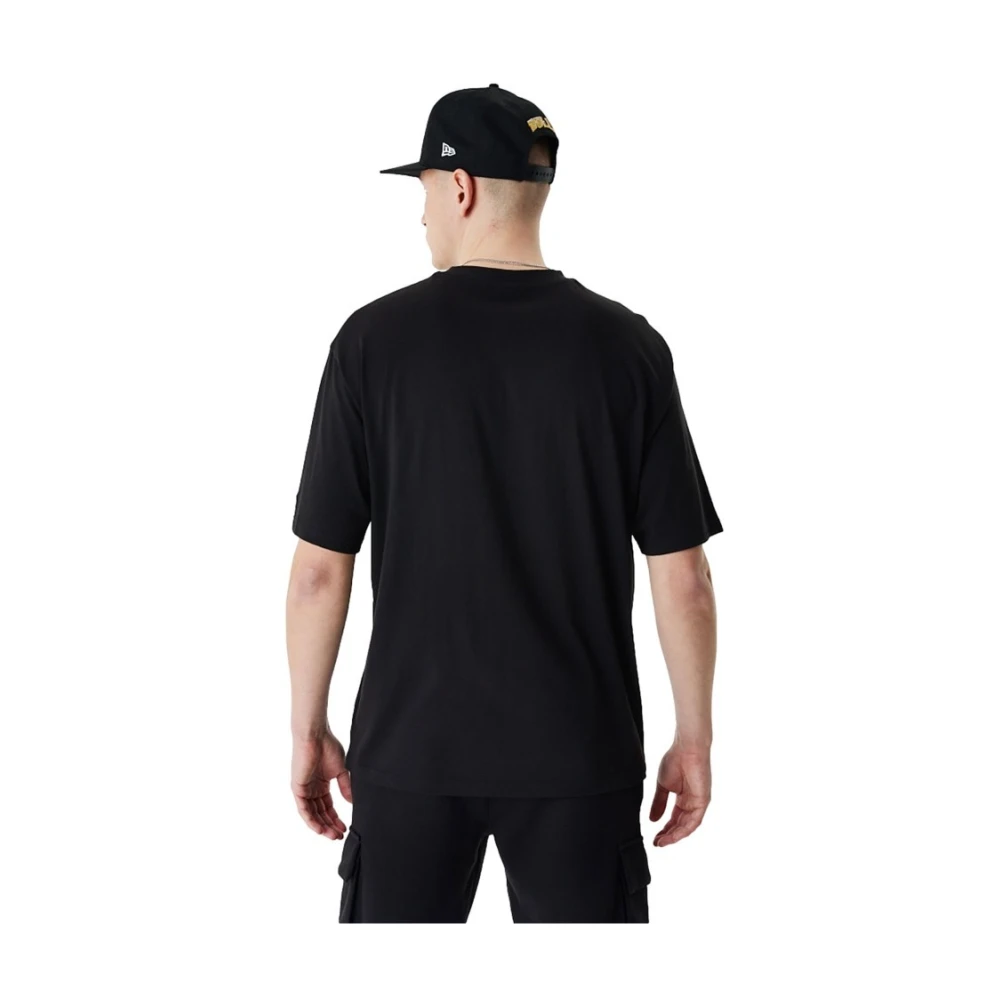 new era Zwarte Bulls Team Script Tee Black Heren