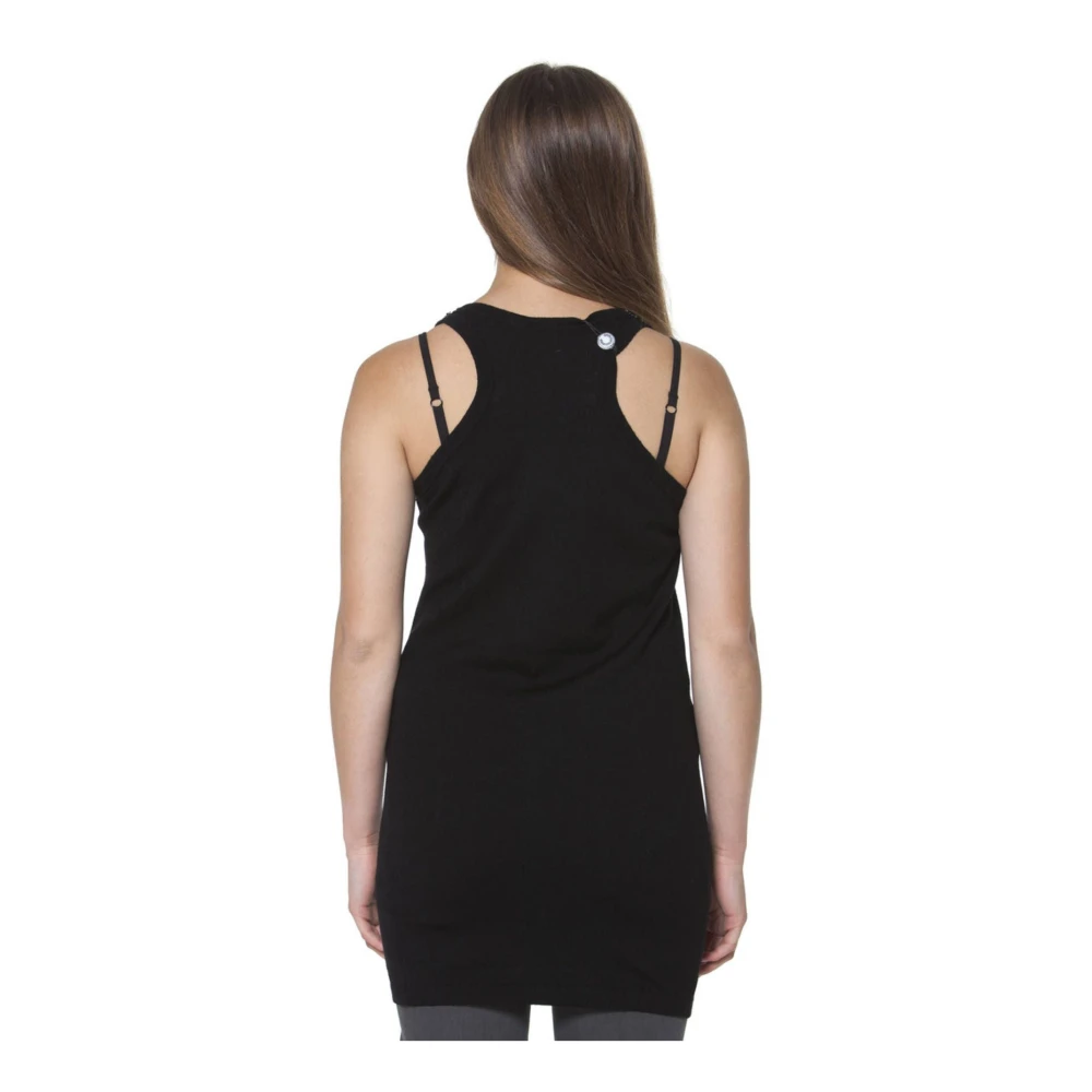 Fred Perry Zwarte Dames Tanktop Ronde Hals Black Dames