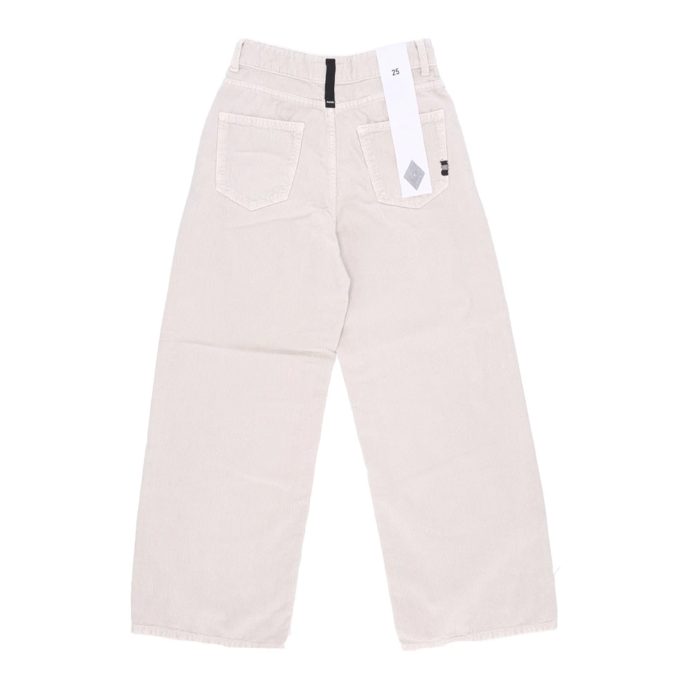 Amish Fluwelen Lange Broek met Zakken Beige Dames