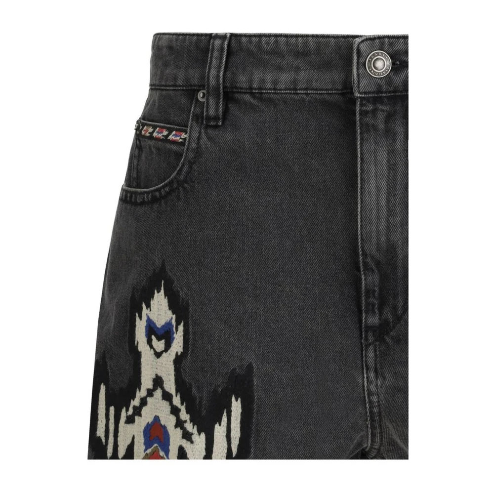 Isabel Marant Étoile Geborduurde Denim Shorts Black Dames