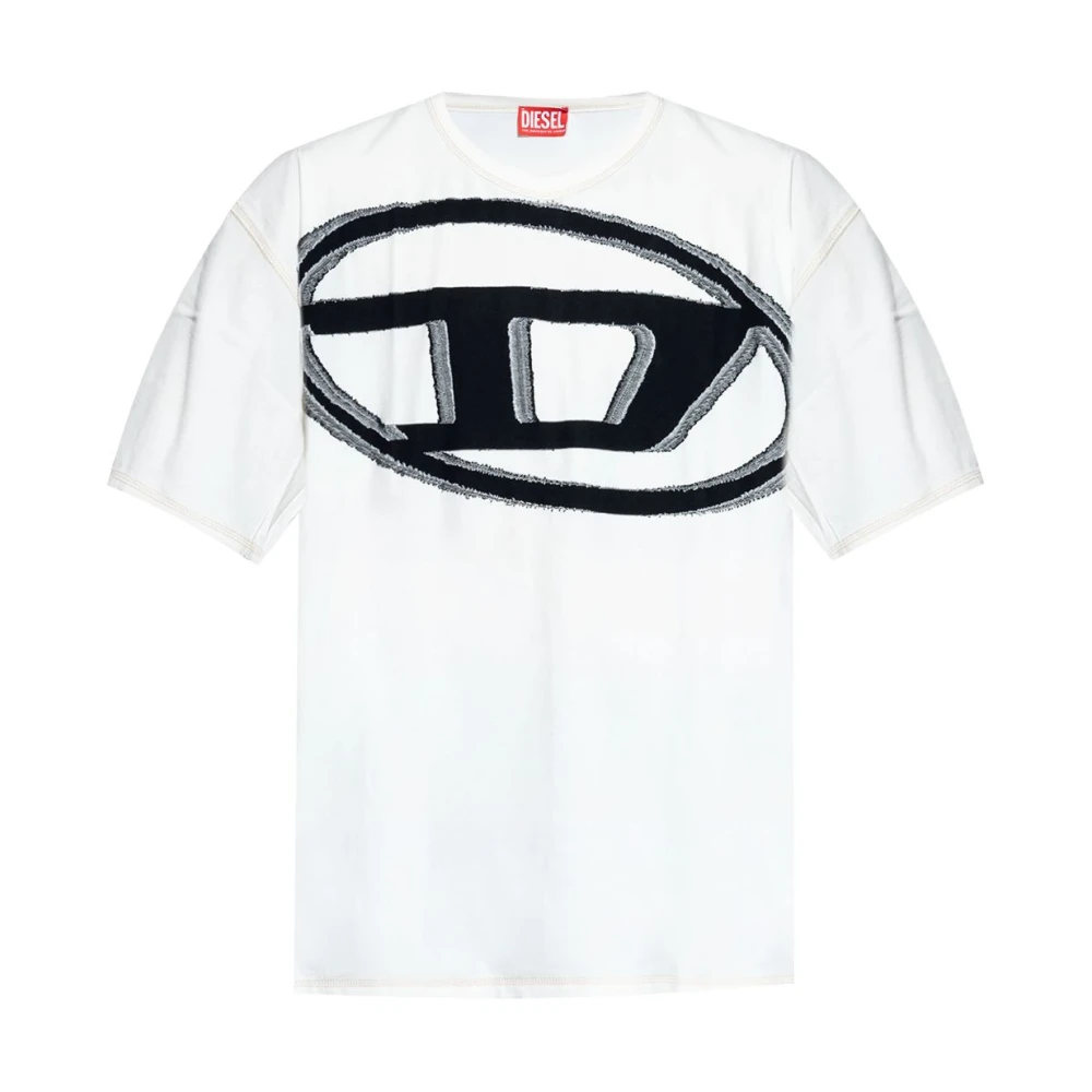 Diesel Mannelijk Wit Tops Heren, L, Katoen, T-Adjust-Doval-Pj T-Shirt