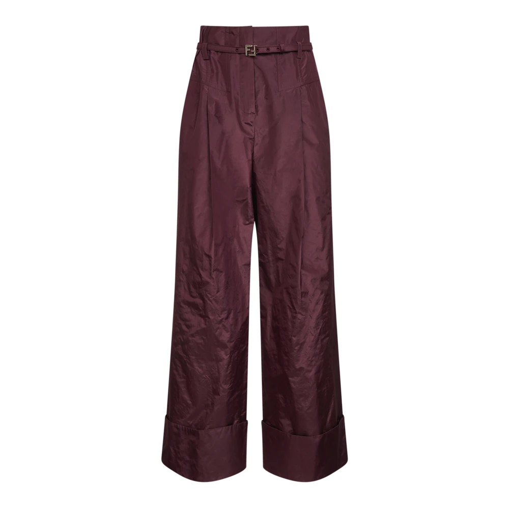 Fendi Women's Purple Wide Trousers