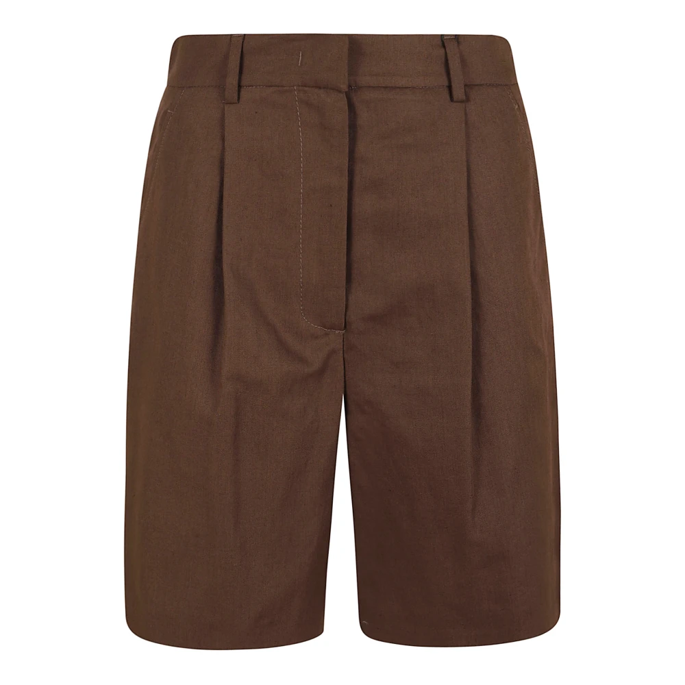 Weekend Max Mara Women's Brown Canvas Bermuda Shorts - Casual Shorts - S - Shorts