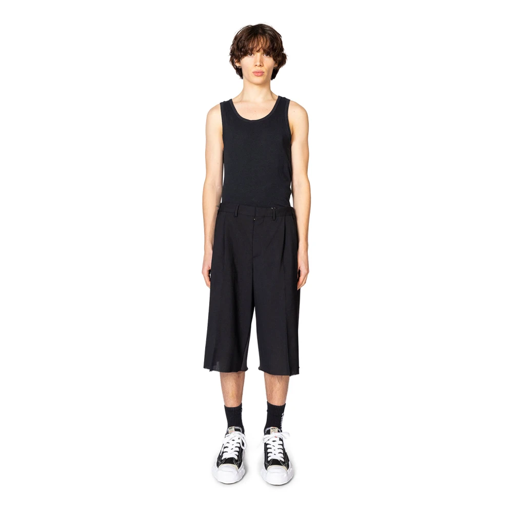 MM6 Maison Margiela Zwarte Op Maat Gemaakte Wollen Shorts Black Heren