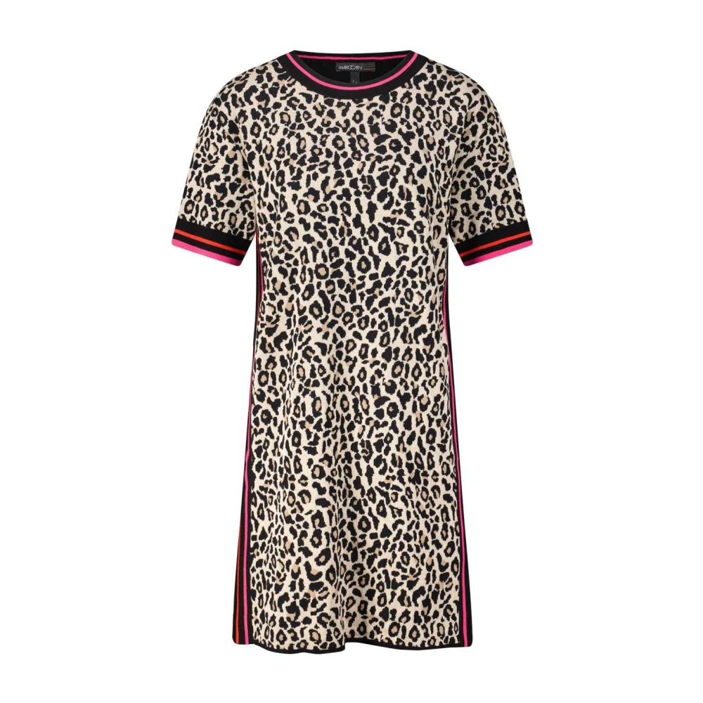 Marc Cain Jurk met dierenprint en kleurrijke strepen Multicolor Dames