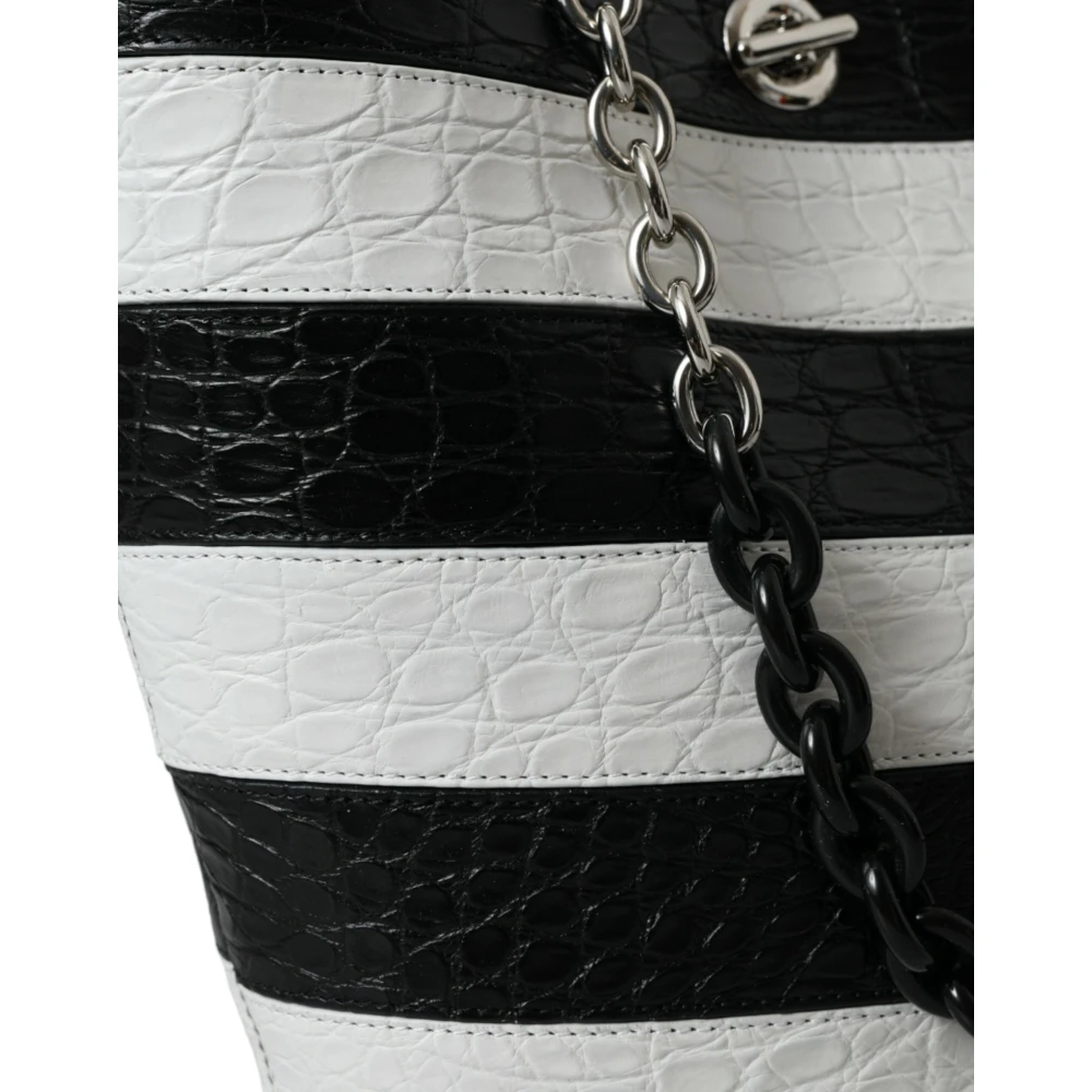 Balenciaga Chique Crocodile Maxi Bucket Bag White Dames
