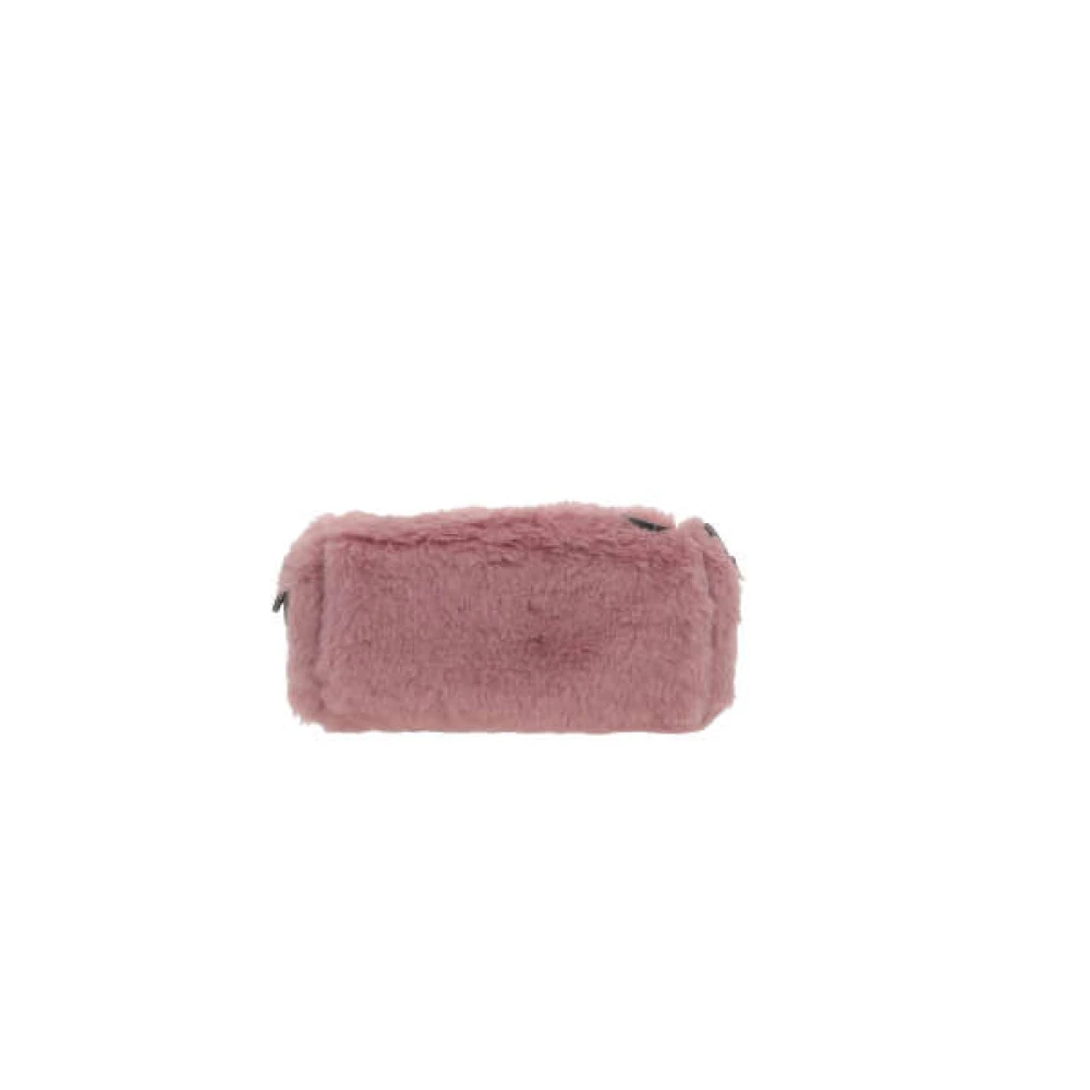 Max Mara Teddy Stoffen Schoudertas in Antiek Roze met Leren Afwerking Pink Dames