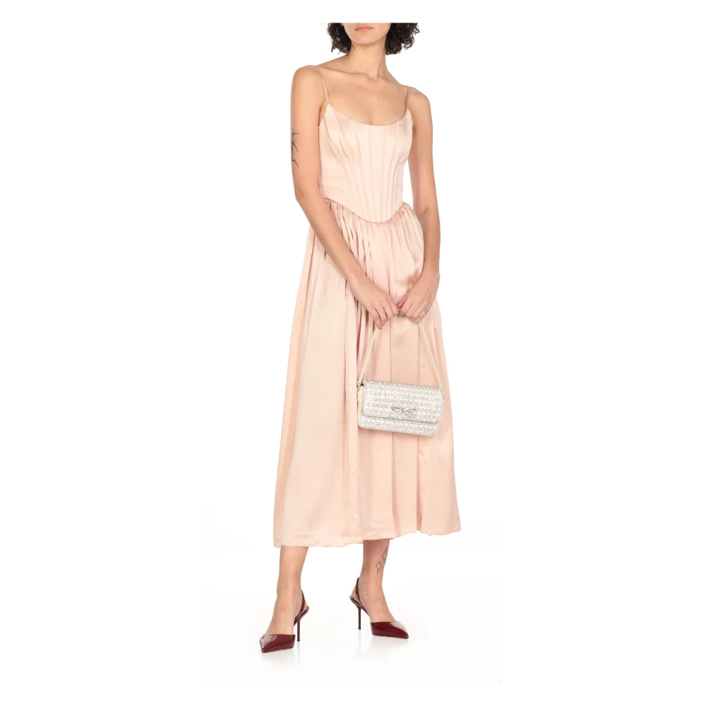 Zimmermann Roze Zijden Jurk met Wijde Hals Pink Dames