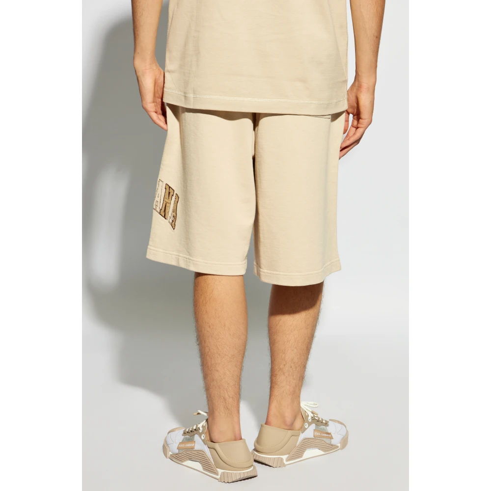 Dolce & Gabbana Shorts met logo Beige Heren