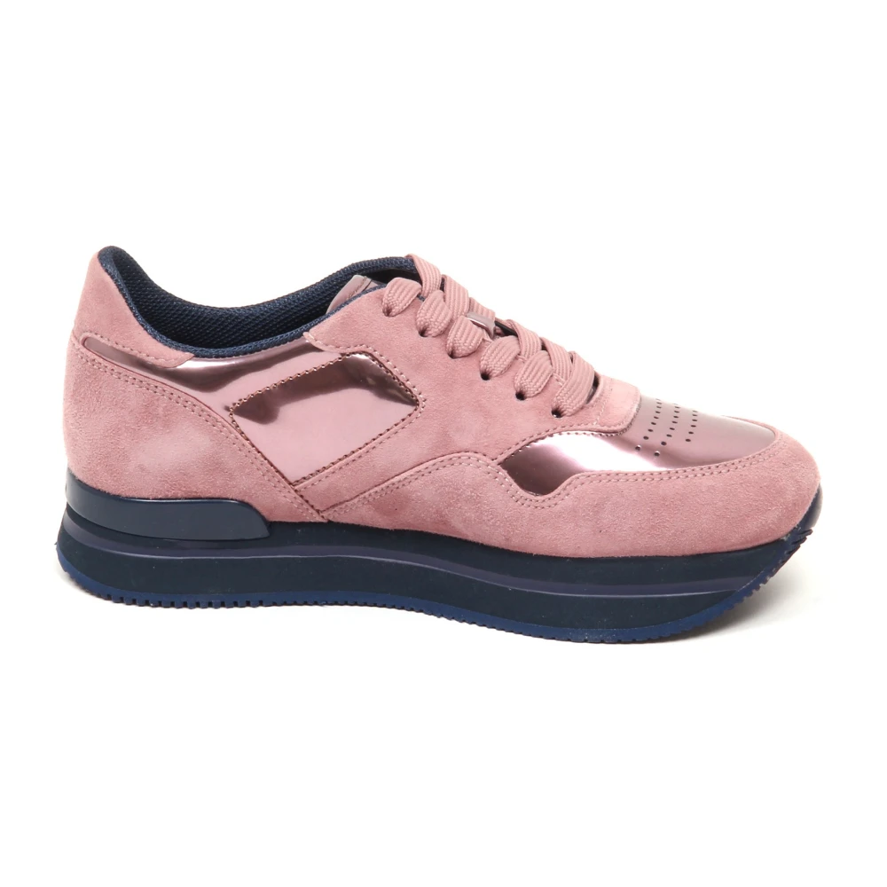 Hogan Women's Pink Sneakers, 6 Uk, Suede Lace-Up Shoe