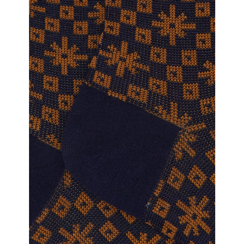 Gallo Lange blauwe sokken voor dames met Noors motief Multicolor Dames