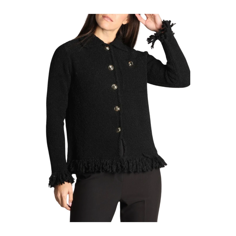 Marella Zwarte Jas Finnici Stijl Black Dames