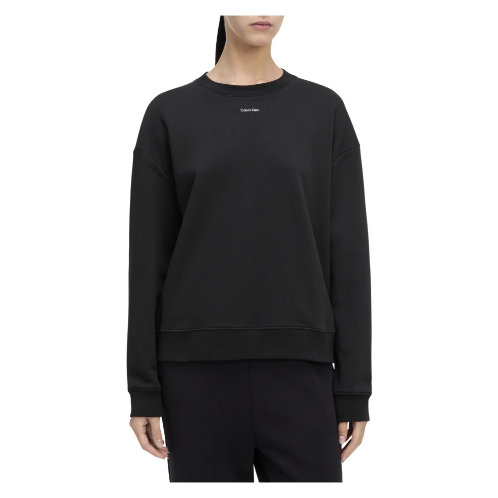 Calvin Klein Zwart Logo Crew Neck Sweatshirt Black Dames