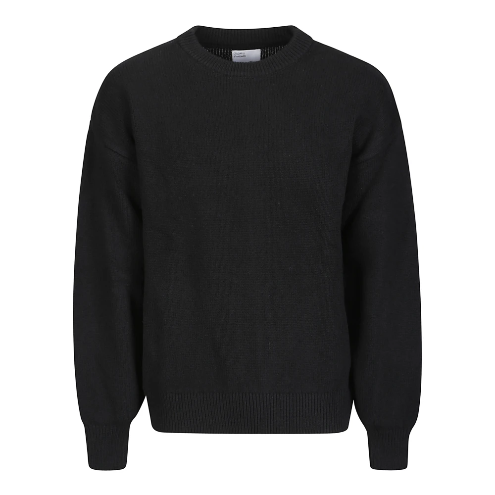 Colorful Standard , Round-Neck Knitwear, Female, Black, L, Oversized Merino Wool Crew Jumper