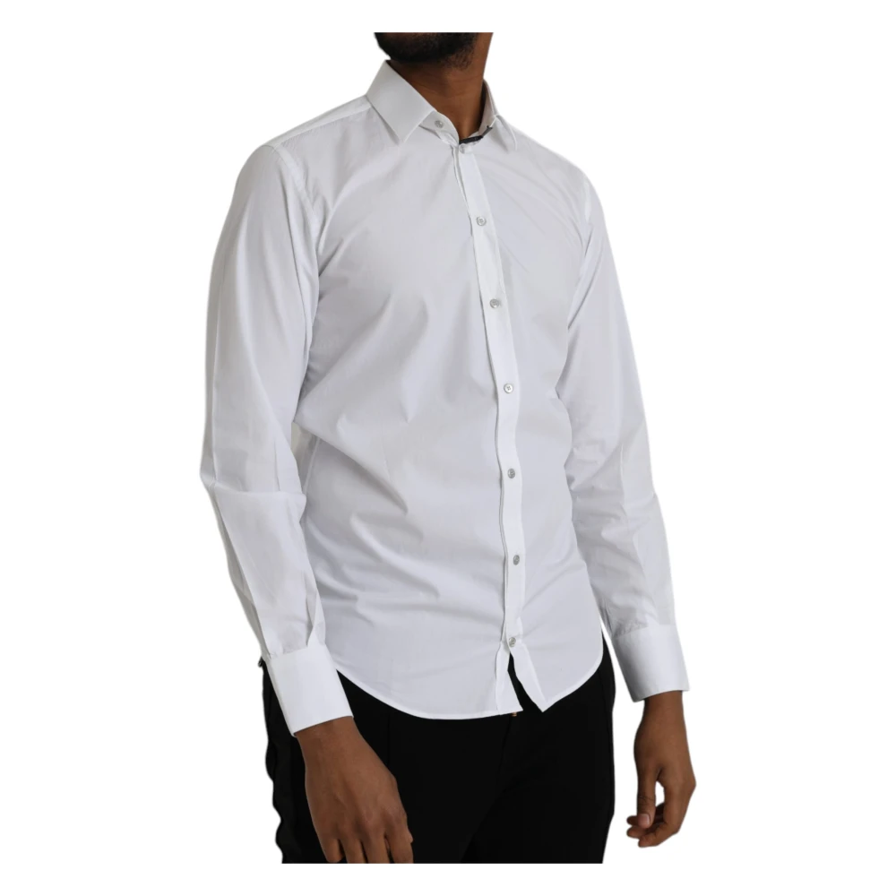 Dolce & Gabbana Wit Katoenen Martini Overhemdjurk White Heren