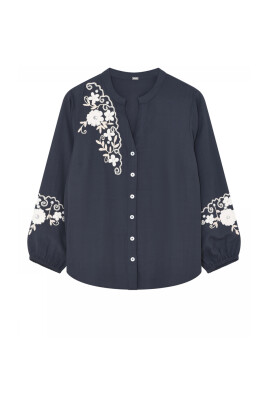 embroidery-shirt-with-v-neck-and-button-closure