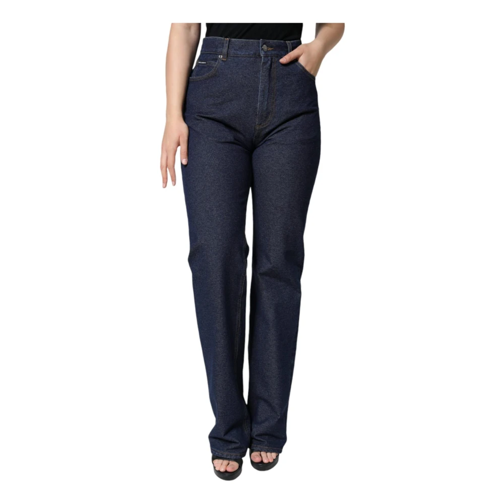 Dolce & Gabbana Blue Bootcut Jeans, Female, S, Dark High Waist Denim Jeans