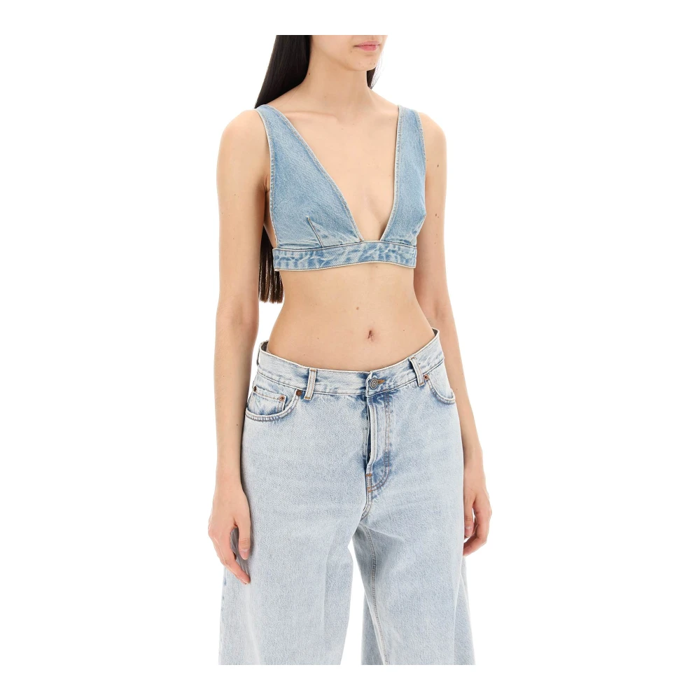 Haikure Denim Tessa Driehoek Top Blue Dames