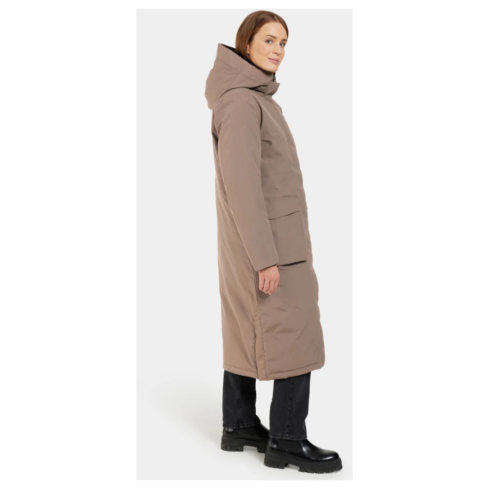 Didriksons Sportieve Parka met Functionele Details Brown Dames