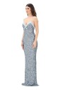 robe-longue-bleue-a-sequins-avec-garniture-en-dentelle