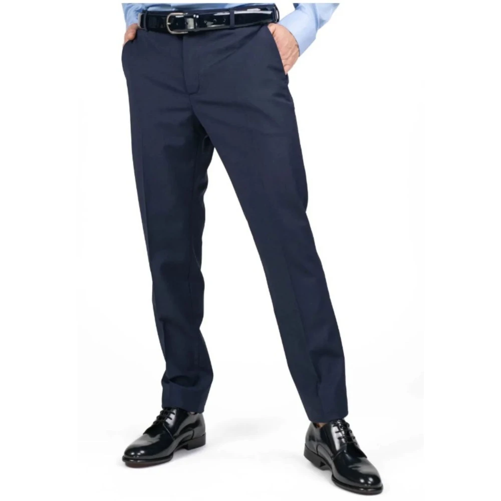 Calvin Klein Moderne Wollen Blend Regular Broek Blue Heren