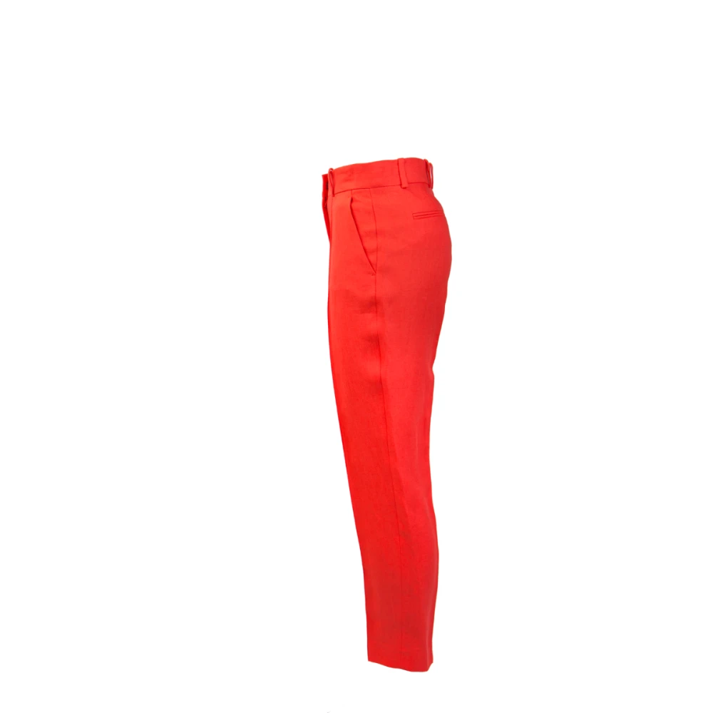 Loro Piana Rode Linnen Broek Red Dames