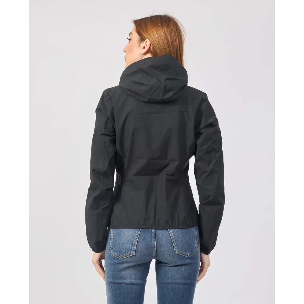 K-way Zwarte Korte Jas Lily Ideaal Slim Fit Black Dames
